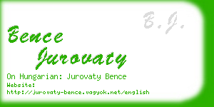 bence jurovaty business card